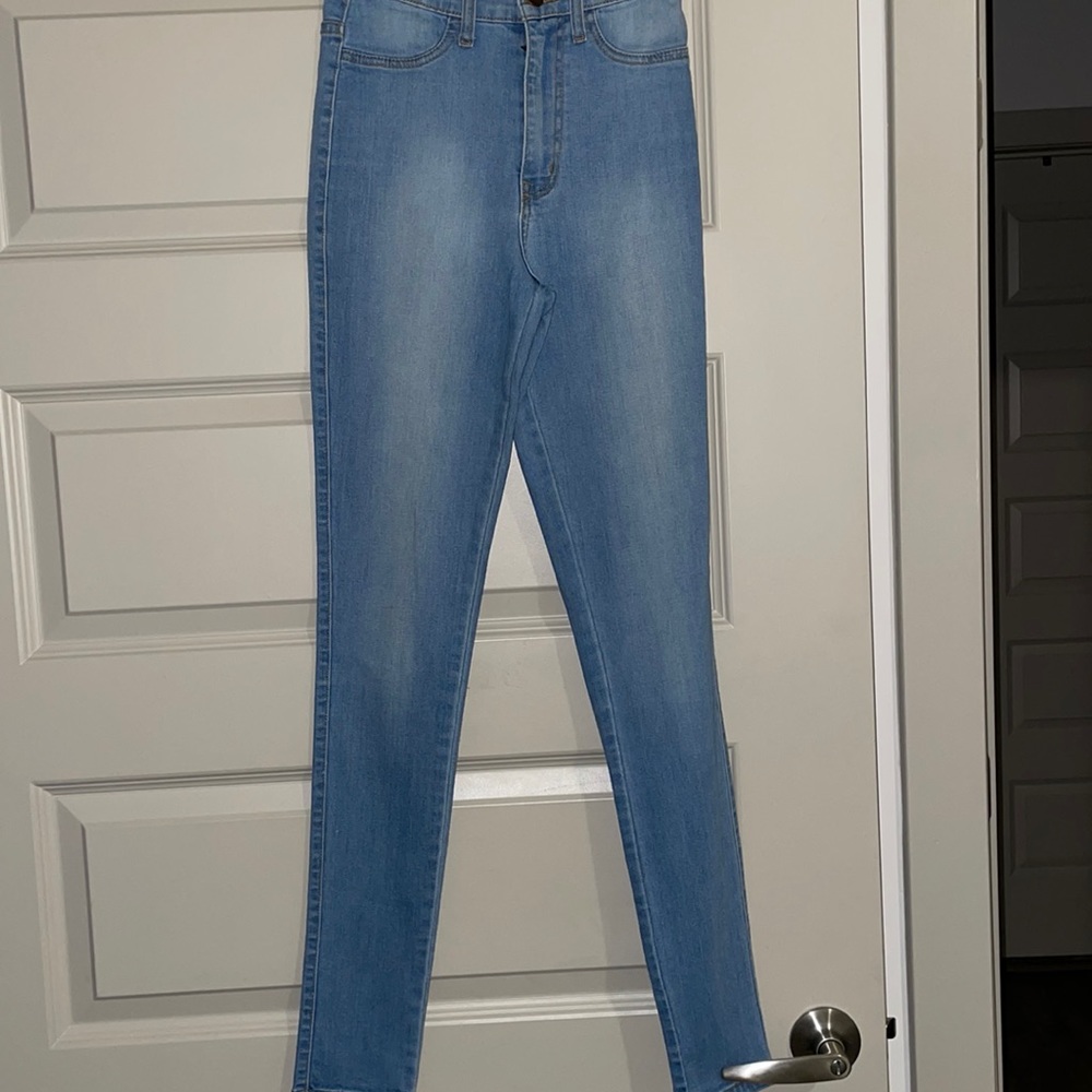 Blue denim skinny